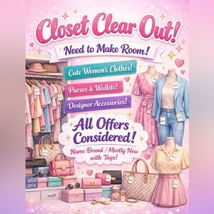 CLOSET CLEAR OUT! Make an offer! Sale ends 3/20!